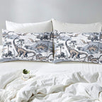Erosebridal Kids Dinosaur Comforter Set, Dino Palm Tree Bedding Set Twin Size for Boys Teens Adult Bedroom, Ancient Animal Duvet Sets Mountain Tropical Botanical Quilted Duvet with 1 Pillow Case