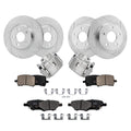 Detroit Axle - Brake Kit for Chevrolet Malibu Pontiac G6 Saturn Aura, Drilled and Slotted Brake Rotors Brakes Pads Front Brake C