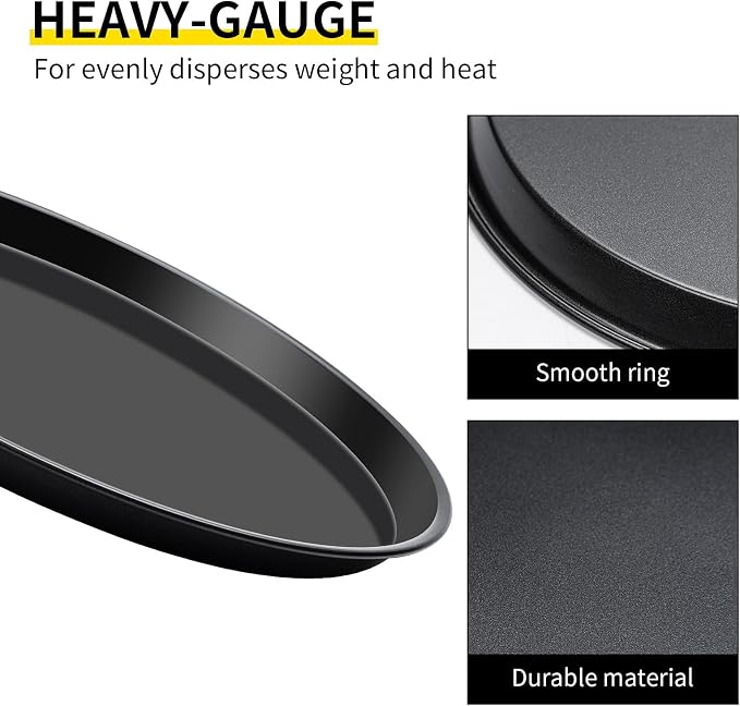 Round Cake Pan, 10 Inch Cake Pan Giant Shollow Baking Pan Round Sheet Cake Tray Pan for Christmas Baking