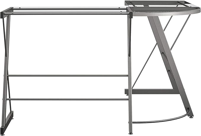 Ameriwood Home Odin Glass L-Shaped Computer Desk, Gray