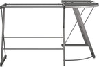 Ameriwood Home Odin Glass L-Shaped Computer Desk, Gray