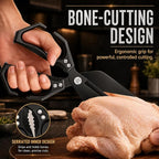 Multifunctional Heavy-Duty Kitchen Shears,Kitchen Shears for Cutting Chicken,Kitchen Scissors for Food,Japanese High-Carbon Steel Culinary Shears,for Chicken,Bone Cutting,Chris tmas Gifts (Pure Black)