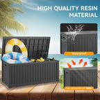 Outdoor Storage Box Waterproof, 180 Gallon Deck Box Indoor and Outdoor Use, Backyard Storage Box with Lockable Lid for Package Delivery Box, Patio Furniture Cushions, Pool Accessories, Garden Tools