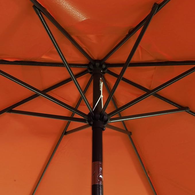 Blissun 9' Outdoor Patio Umbrella, Outdoor Table Umbrella, Yard Umbrella, Market Umbrella with 8 Sturdy Ribs, Push Button Tilt and Crank