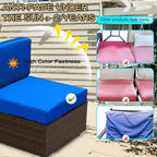 ClawsCover 12 Pack Outdoor Seat and Back Cushions Replacement Covers Fit for 6Pieces 5-Seater Wicker Rattan Patio Furniture Conversation Set Sectional Couch Chairs,Royal Blue-Include Cover Only