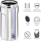 3 In 1 Insulated Universal Can Cooler - Signice Double Walled Vacuum Insulator Stainless Steel Slim Can Cooler for 12 Oz Skinny Tall Standard Regular Can Beer Bottle (Stainless)
