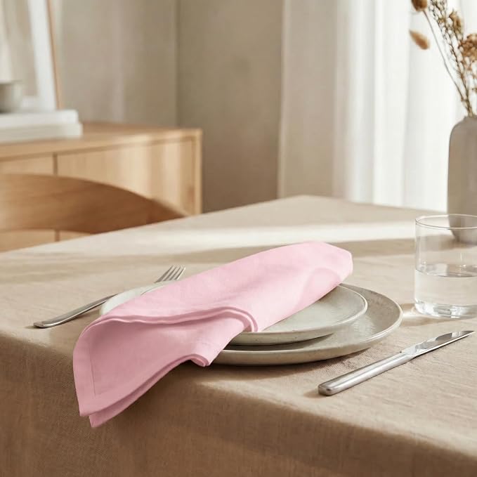 Urban Villa Cloth Napkins Cotton 20x20 (Set of 12) Pink
