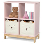 Delta Children babyGap Graham 4-in-1 Convertible Crib with Storage Drawer + Brannan Bear Bookcase with Bins + Brannan Bear Wall Shelf with 4 Hooks, Blush Pink/Dark Pink (Bundle)