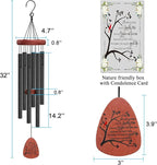 Memgift Memorial Wind Chimes for Outside- Sympathy Gift for Loss of Mom or Dad, Outdoor Keepsake with Soothing Tone for Garden, Yard in Memory of Loved One