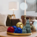 uxcell 2 Pcs Gazing Globe Decor Ball 2.5 Inch 63mm Reflective Garden Sphere Hollow Ball, Seamless Stainless Steel Gazing Ball, Smooth Mirror Globe for Garden Home Decor, Gold Tone