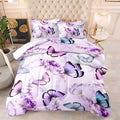 Purple Lavender Butterfly Comforter Set for Girl Kid Adult Colorful Butterfly Pattern Bedding Set Aesthetics Butterflies Quilt Bed Set Twin Size with 1 Comforter and 2 Pillowcases