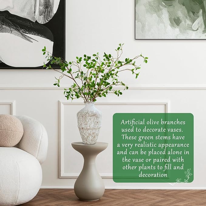ucky Artificial Realistic Eucalyptus Stems，Decoration Greenery Stems ，43 Inch 4 Pcs, Realistic Touch Flexible Branches, Green Fake Plant, for Home Decor Tables Vases Garden Decoration