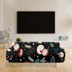 FKELYI Christmas Decor Sofa Couch Cover Cute Snowman Furniture Protector Easy Going Stretch Sofa Slipcover for Indoor Washable Sofa Slipcovers XL