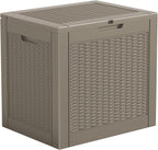 Resin Deck Box - 31 Gallon Lockable Outdoor Storage, Water-Resistant Indoor/Outdoor Bin for Package Delivery, Patio Cushions, Gardening Tools