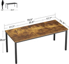 Need Large Computer Desk 70.8 x 31.5 inches Conference Table Large Office Desk Writing Table Workstation for Home Office,Rustic Brown & Black 10FJGSAC3-180FG-ND
