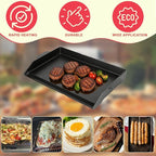 Universal Flat Top Griddle for Gas Grill, Gas Stove,Grill Flat Insert for Outdoor Grills, Stove-Top Griddles for 4 Burner Range Oven, 18.6" × 14" Large Nonstick Cast Iron Cooking Griddle