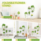 iDavosic.ly Plant Stand Indoor Outdoor, 6 Tier Corner Metal Flower Display Holder Shelf, Folding Tall Orchid Rack for Patio Balcony Porch Garden Living Room House, White