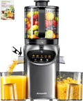 Juicer Machines with 6.5" Large Chute,3-in-1 Cold Press Juicer for Whole Vegetables Fruits 450W, Masticating juicer Easy to Clean Juice Extractor Machine for Making Nut Mike, (Premier Space Gray)