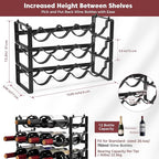 3 Tier Stackable Wine Rack Countertop, 12 Wine Bottle Holder for Cabinet | Small Tabletop Wine Holder Stand for Pantry Bar, Sturdy Wire Wine Bottle Rack Metal Wine Freestanding Storage Organizers