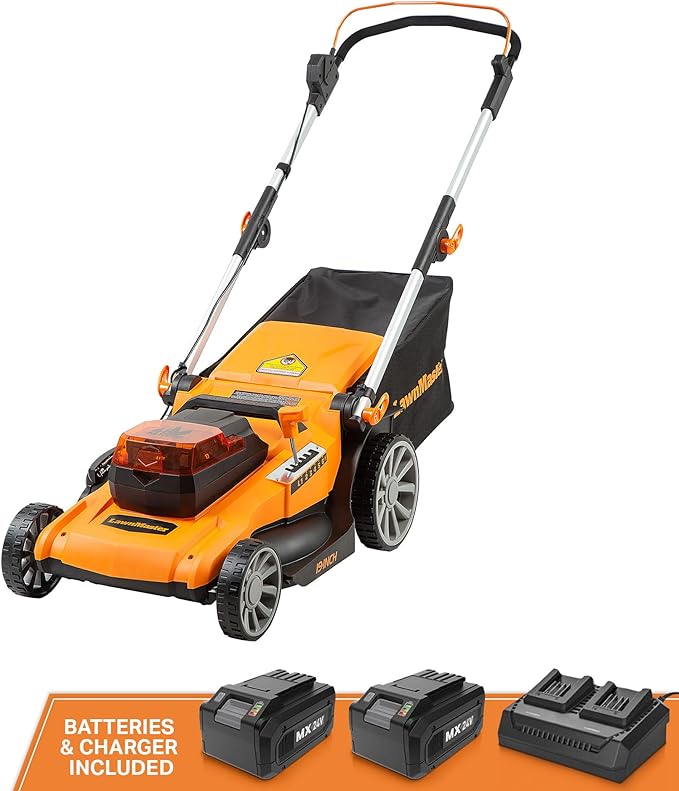 LawnMaster CLMF4819A 48V MAX* 19-inch Brushless Cordless Mower with 2X24V MAX* 4.0Ah Battery and a Dual Charger