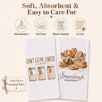 LXOMILL Sourdough Gifts, Funny Kitchen Towels Set for Bread Bakers