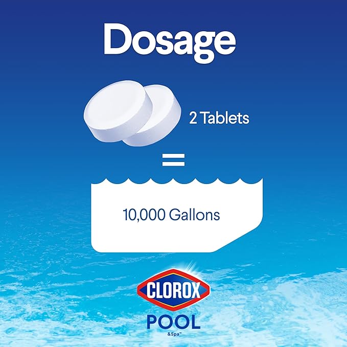Clorox® Pool&Spa™ XtraBlue 3” Swimming Pool Chlorinating Tablets, Kills Bacteria & Stops Algae (25 LB)
