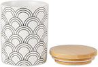 DII Kitchen Ceramics Collection, Canister Set, Mixed Print, White/Black, 3 Piece