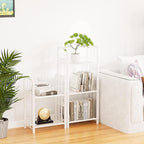 Bookshelf Storage Shelf Bookcase Freestanding Storage Stand for Living Room, Bedroom, Kitchen, Rust Resistance Easy Assembly Free Combination Multi-Functional Organizer (2 Tiers, White)