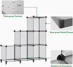 HOMIDEC Book Shelf 16 Cubes Bookcase Bookshelf Cube Storage Organizer Portable Display Bookshelf Kids Bookshelf Book Case for Study Room,Bedroom,Office,Living Room,Closet (47.2x11.8x47.2 inch)
