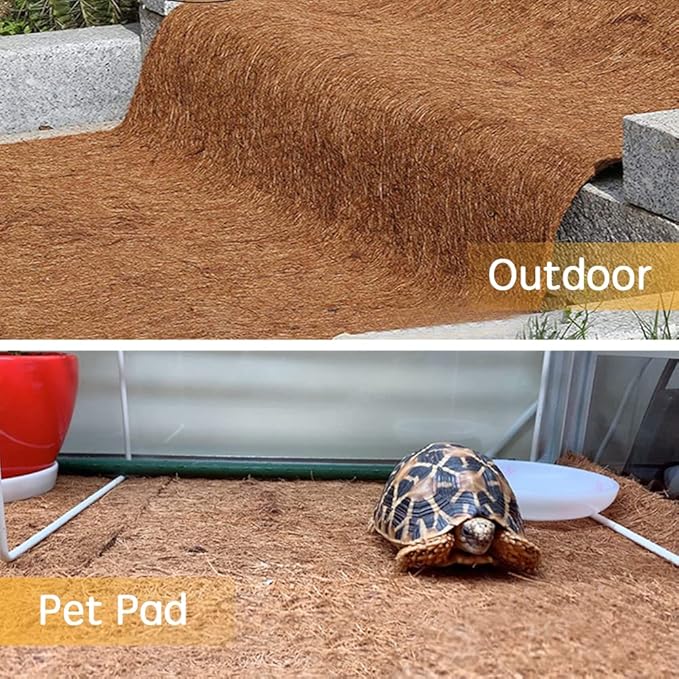 Coco Coir Liner, 12x80 inch Natural Coconut Liners for planters Flower Basket, Reptile Carpet, Natural Coconut Fiber mat, Garden Decoration, Animal pet pad, Snow Mat