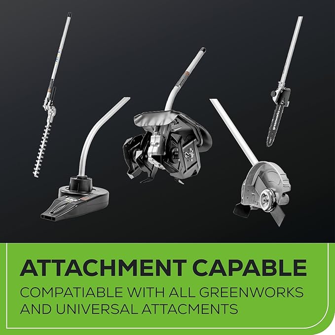 Greenworks 80V 16" Brushless Cordless (Attachment Capable) String Trimmer, 2.5Ah Battery and Charger Included