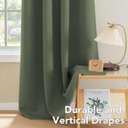 H.VERSAILTEX Premium Blackout Thermal Insulated Room Darkening Curtains for Bedroom/Living Room - Classic Grommet Top (2 Panels, Bronze Green, 52 Inch by 84 Inch)