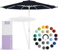 Midtown Umbrellas The Swilt 10 Feet Patio Umbrella in Sunbrella Canvas Navy Acrylic Fabric - Fiberglass Ribs, Auto-Tilt Aluminum Frame For Backyard, Deck, Garden, Pool - White Pole