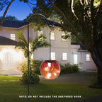 Hanging Solar Lights Outdoor Solar Lanterns Outdoor Decorative Cracked Glass Ball Lights Solar Powered Waterproof LED Globe Lantern for Outdoor Porch Patio Garden Decor Gift Orange