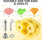 TOPNEW 12PCS Climbing Holds for Kids, Rock Wall Climbing Kit with Hardware for Indoor and Outdoor Climbing Wall, Pastel Color