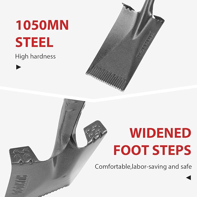 Spade Shovel Garden Flat Trenching Shovel for Digging Gardening Planting Edging, 43 inches
