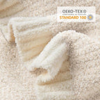 Snuggle Sac Buttery Ivory Bedding Blankets Twin Size 60x80, Super Soft Blankets Warm Cozy Knit Fuzzy Plush Blanket for Sofa, Bed, Living Room, Heather Ivory, 60x80 inches