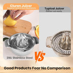 Premium 316L Stainless Steel Lemon Squeezer & Manual Juicer - Heavy Duty Hand Press for Orange, Citrus, Lime | Dishwasher Safe & Anti-Corrosion
