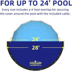 Pool Covers for Above Ground Pools - 24 ft Round Winter Pool Cover, Extra Durable Cold- and UV-Resistant Heavy-Duty Swimming Pool Cover for Winterizing