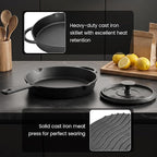 Cast Iron Skillet Set 10 Inch Pre-Seasoned Frying Pan with Burger Press | 8 Inch Grooved Smash Burger Press for Bacon, Heavy Duty Grill Pan for Gas Stove, Oven, BBQ and Campfire
