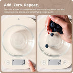 Greater Goods Food Scale – Digital Kitchen Scale, 1g Precision, Easy-Tare & Quick Conversion, Slim Compact Design, Durable & Portable | Ideal for Cooking, Baking & Meal Prep (Birch White)