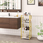 YMYNY Bookcase, 4-Tier Narrow Ladder Bookshelf, Freestanding Shelving Unit, Multifunctional Storage Rack, for Home Office Living Room Bedroom Kitchen, Plant Stand, White, 44 * 16.9 * 11.4" HBC004W