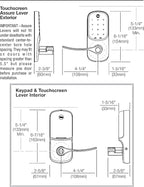 Yale Assure Lever Entry Door Lock with Wi-Fi Connected Touchscreen, Satin Nickel Smart Keypad Door Lock with Handle, Back-Up Key, and Z-Wave Compatibility, YRL226-ZW2-619