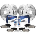 Detroit Axle - 2.0L Brake Kit for 2012 2013 Buick Regal [GS], Drilled & Slotted Disc Brake Rotors Ceramic Brakes Pads: 13.98 inc