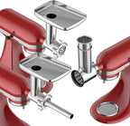 Meat Grinder & Stainless Steel Slicer Shredder Attachment for KitchenAid | Sausage Stuffer, Food Slicer, Shredder, Cheese Grater & Salad Maker, 4 Plates, 4 Blades, Food-Grade Metal, COFUN