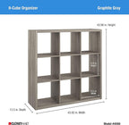 ClosetMaid 9 Cube Open Back Storage, Graphite Gray