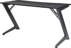 OSP Home Furnishings Beta Battlestation Gaming Desk with Bluetooth RGB LED Lights, Matte Black