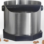 Stainless Steel Espresso Knock Box, Easy & Mess-Free Disposal of Coffee & Espresso Grounds, Coffee Knock Box with Removable Knock Bar & Non-Slip Base, Dishwasher Safe Espresso Puck Knock Box for Home