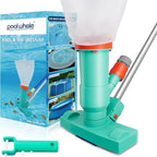Premium Pool Vacuum Jet Underwater Cleaner, 3 Scrub Brushes, 2 Fine Mesh Bags, 6 Section Telescopic Pole of 56.5" and Handle - for Above Ground Pools,Spas & Ponds