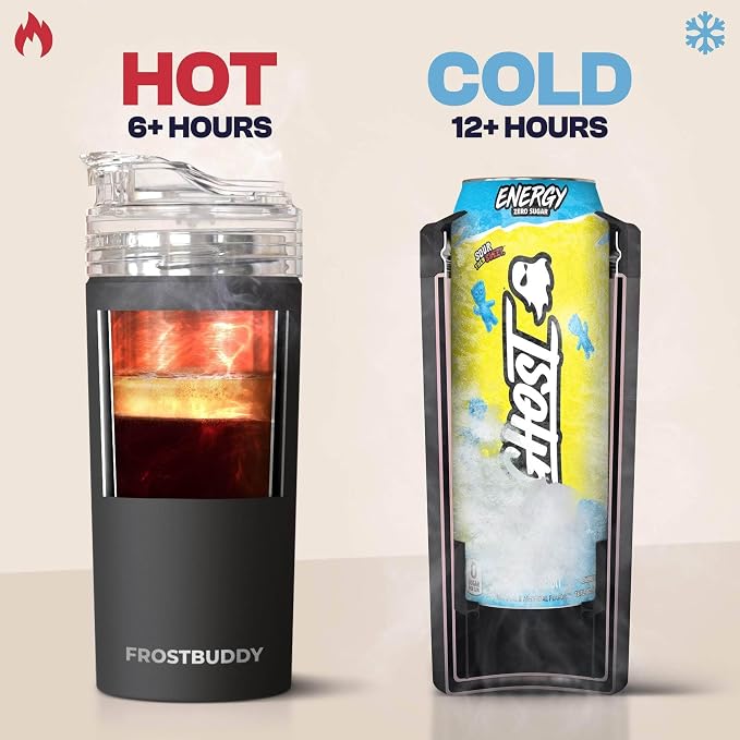 Frost Buddy XL Can Cooler - Fits 12/16/20/24 oz Cans & Bottles (Golf) | Keeps drinks chilled 12+ hrs | No sweat, no condensation | Fits slim & standard cans | Durable, portable design